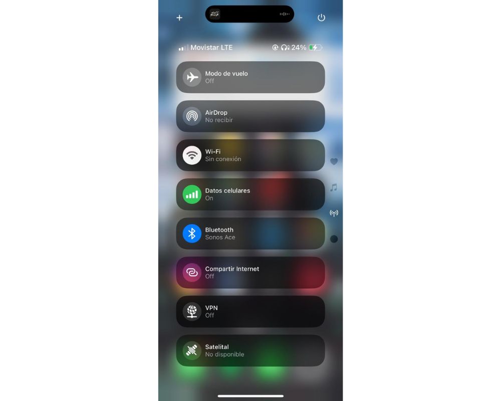 Puedes insertar una página de Centro de Control exclusivamente para ver las opciones de conectividad.